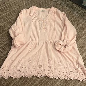 Style & Co. Light Pink Blouse, Size: Large